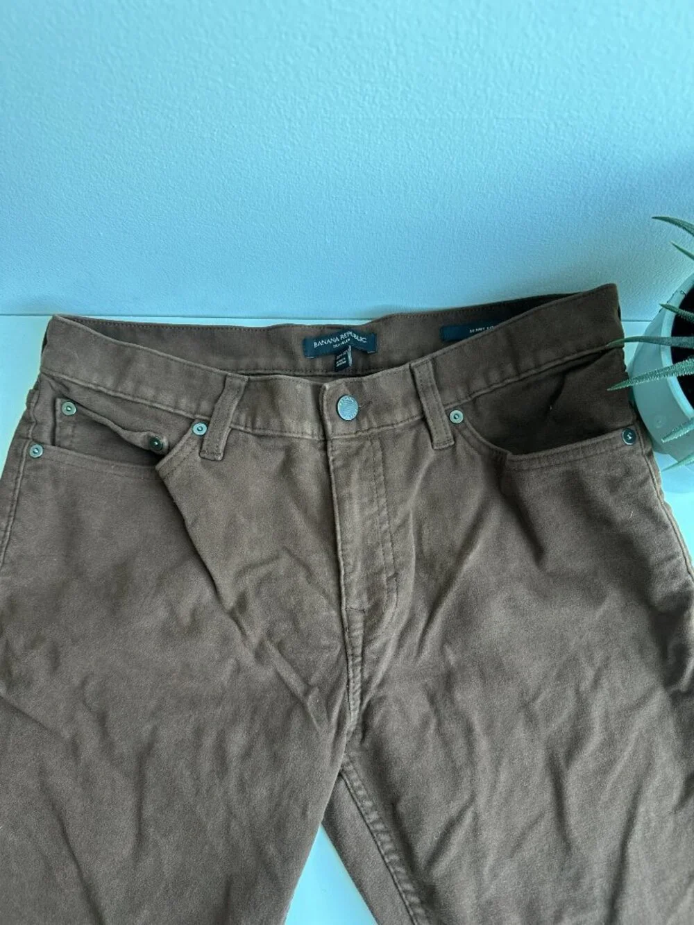 Banana Republic - Skinny Cozy Brushed Traveler Pant - Rust Brown (32x32)